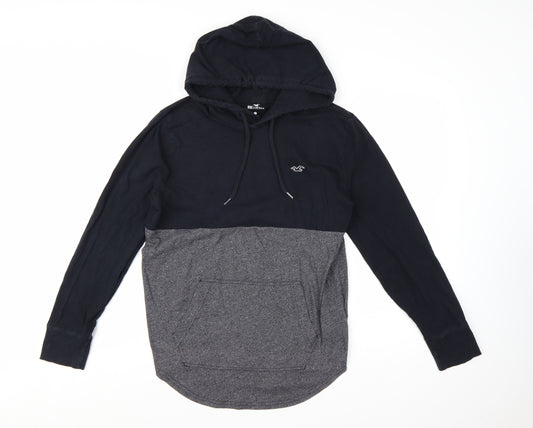 Hollister Men’s Black Pullover Hoodie Size S Regular Fit Cotton