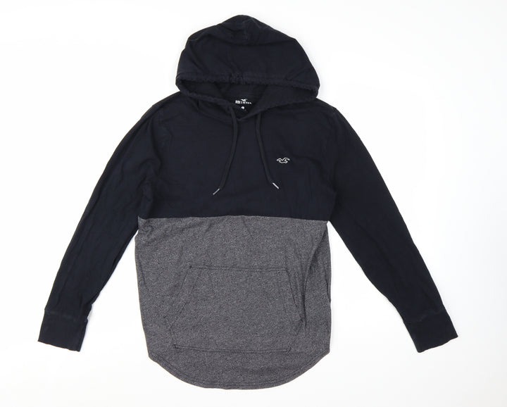 Hollister Men’s Black Pullover Hoodie Size S Regular Fit Cotton