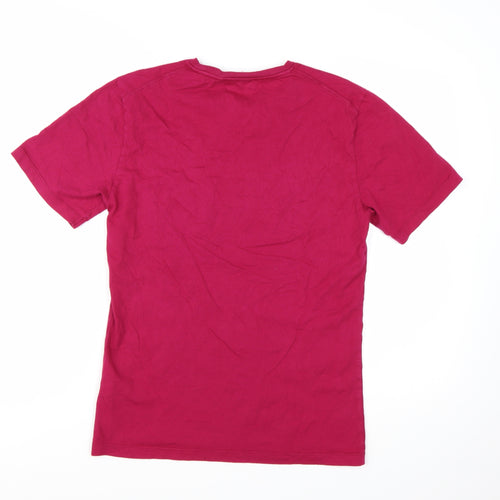 Jigsaw Women's Pink Cotton Crew Neck Short Sleeve T-Shirt - Size S