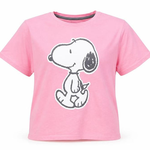Marks and Spencer Girls Pink Snoopy Graphic Cotton T-Shirt 10-11 Years