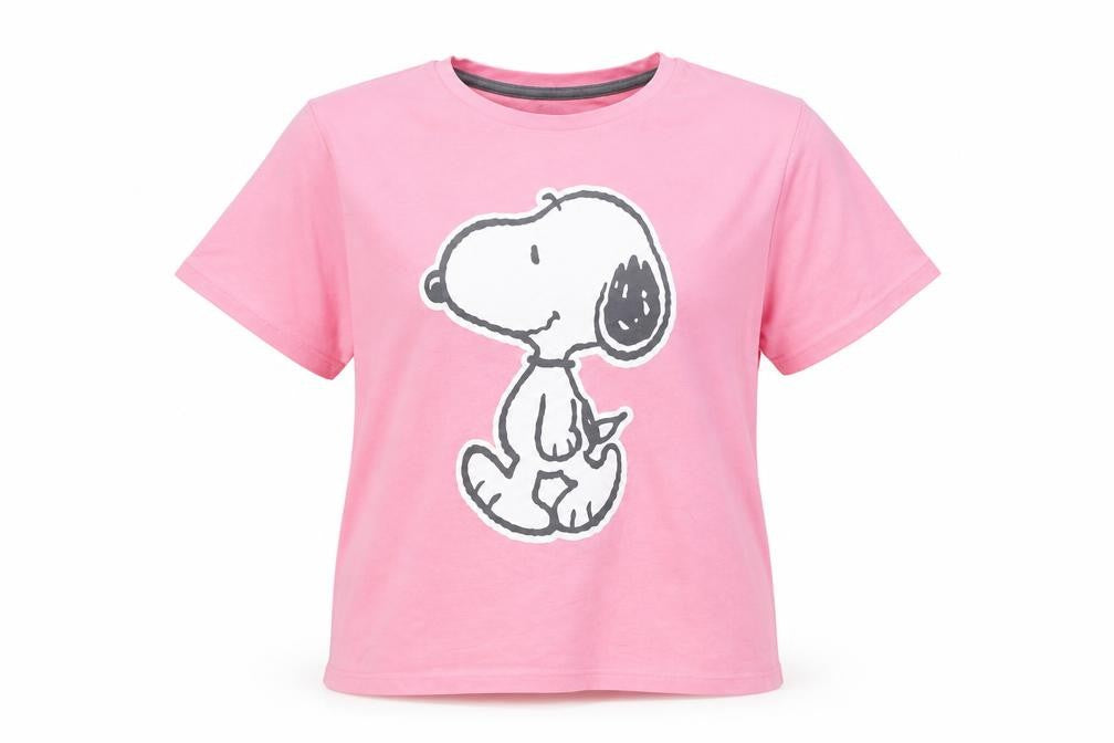 Marks and Spencer Girls Pink Snoopy Graphic Cotton T-Shirt 10-11 Years