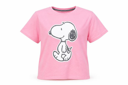 Marks and Spencer Girls Pink Snoopy Graphic Cotton T-Shirt 10-11 Years
