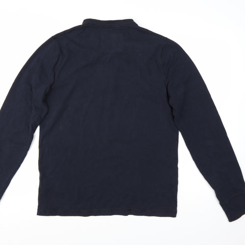 Abercrombie & Fitch Men's Navy Long Sleeve Henley T-Shirt Size L