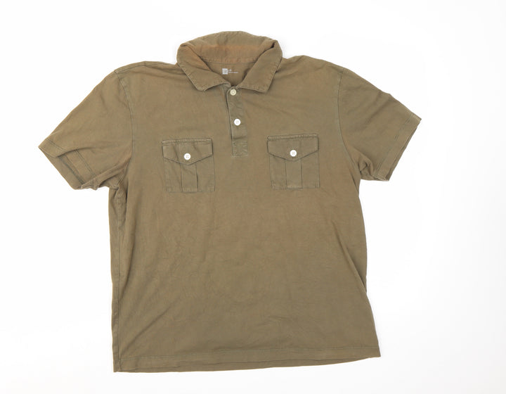 GAP Men’s Brown Cotton Short Sleeve Polo Shirt Size L