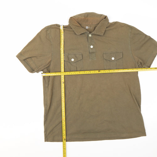 GAP Men’s Brown Cotton Short Sleeve Polo Shirt Size L