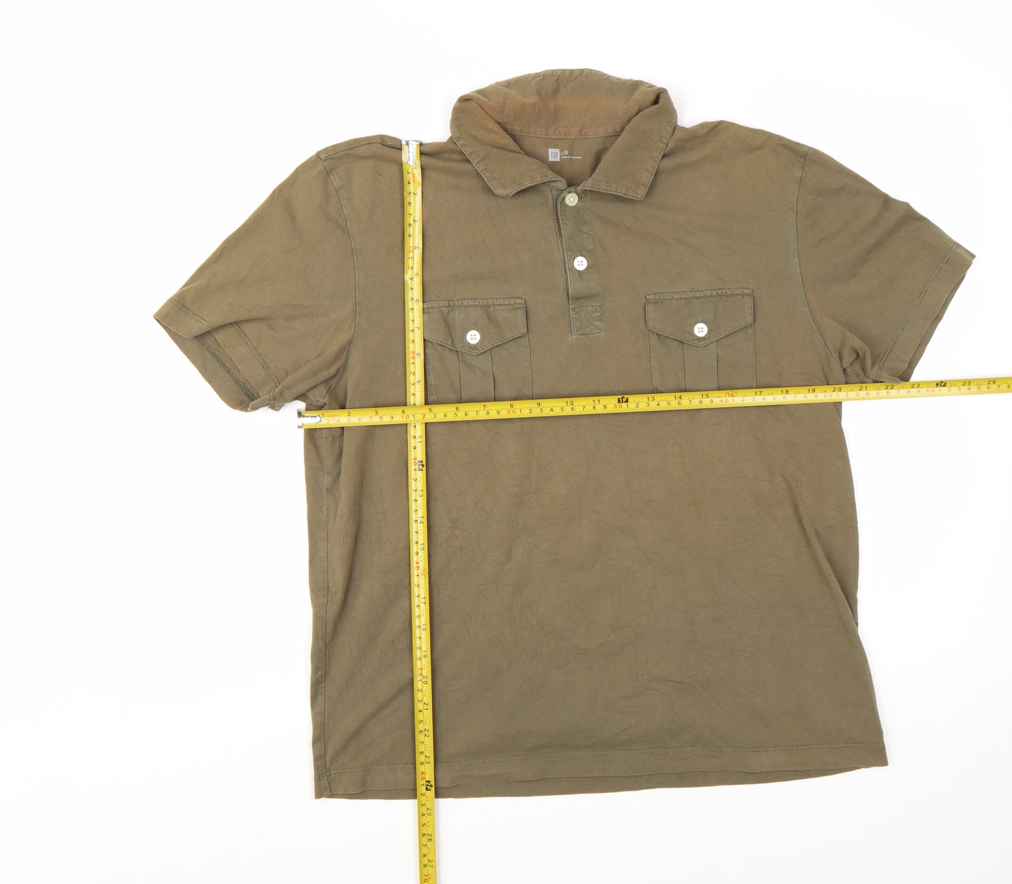 GAP Men’s Brown Cotton Short Sleeve Polo Shirt Size L