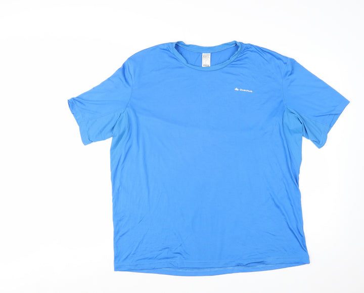 Quechua Men Blue 2XL Hiking Activewear T-Shirt Lightweight Quick Dry