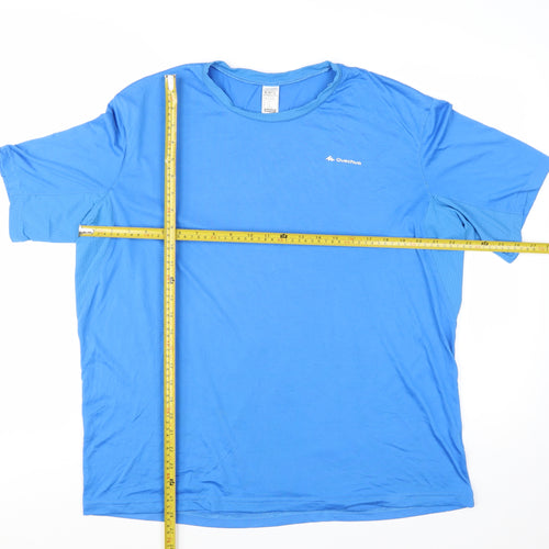 Quechua Men Blue 2XL Hiking Activewear T-Shirt Lightweight Quick Dry