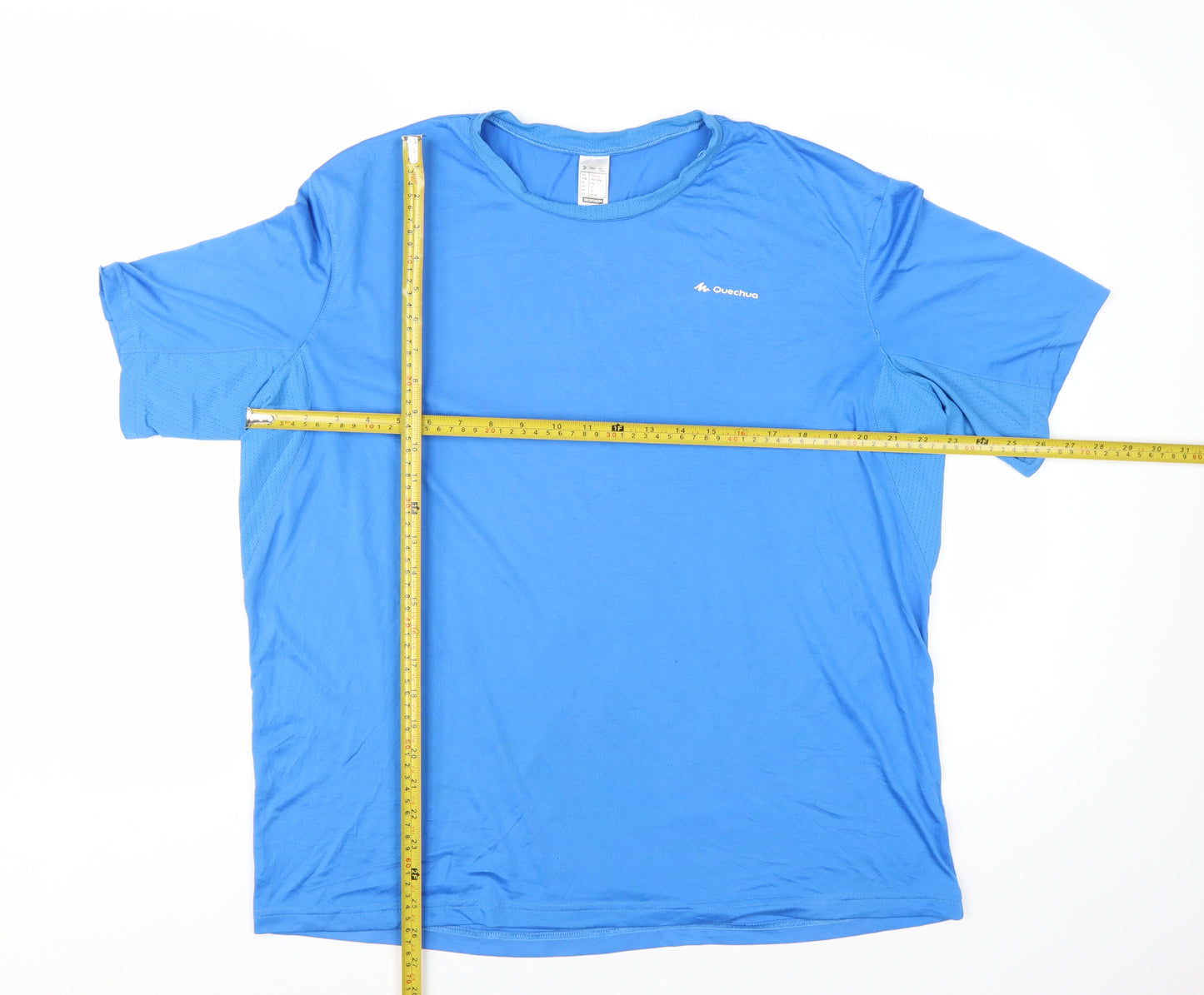 Quechua Men Blue 2XL Hiking Activewear T-Shirt Lightweight Quick Dry