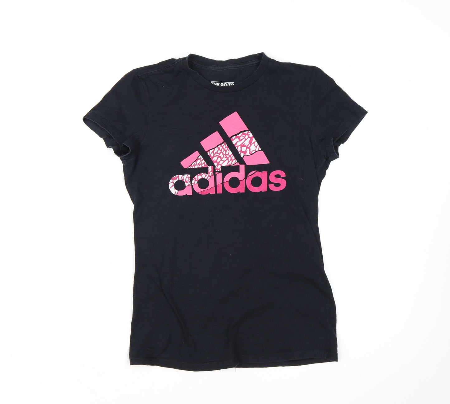 Adidas Womens Black Small Basic Cotton Short Sleeve T-Shirt