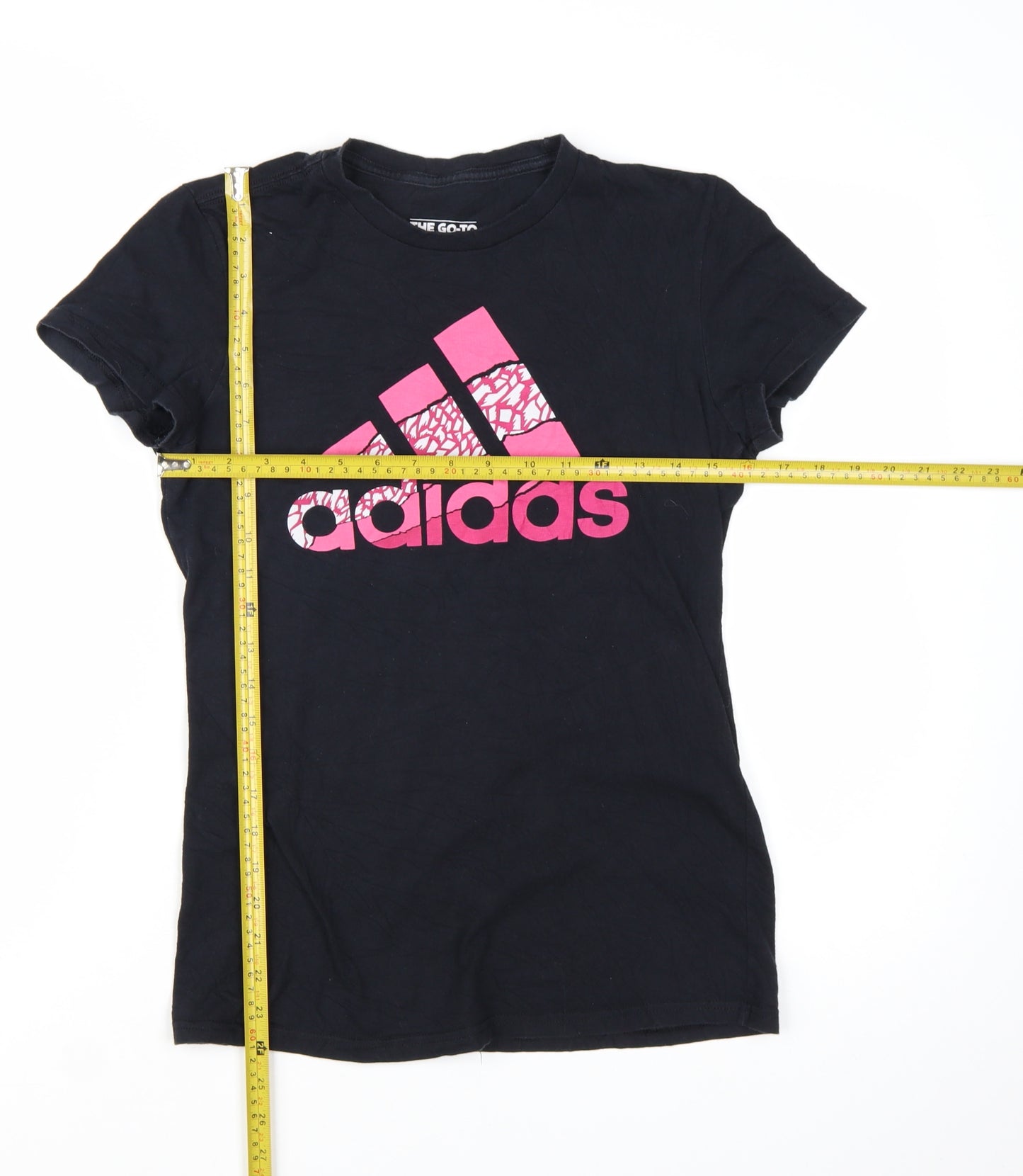 Adidas Womens Black Small Basic Cotton Short Sleeve T-Shirt