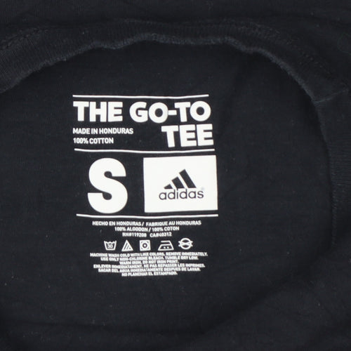 Adidas Womens Black Small Basic Cotton Short Sleeve T-Shirt