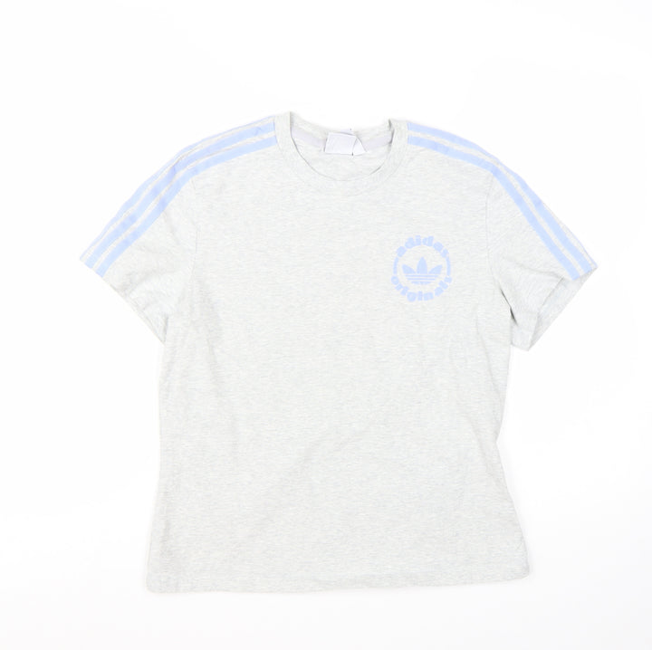 Adidas Women's Grey Short Sleeve Crew Neck Basic T-Shirt Size M