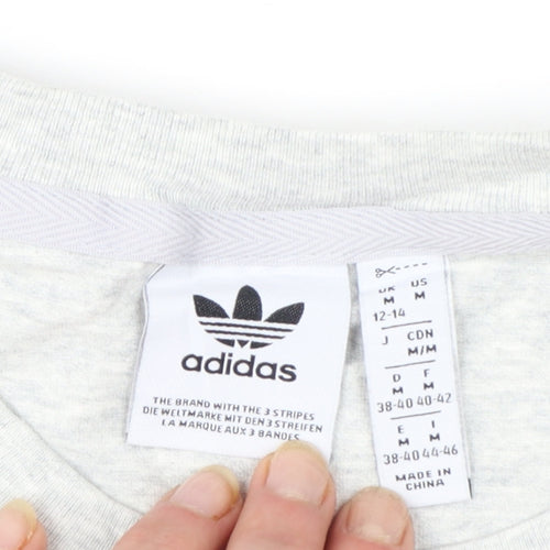 Adidas Women's Grey Short Sleeve Crew Neck Basic T-Shirt Size M
