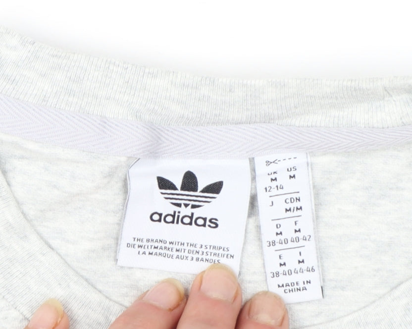 Adidas Women's Grey Short Sleeve Crew Neck Basic T-Shirt Size M