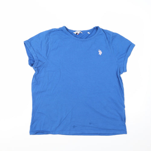 U.S. Polo Assn. Boys Blue Cotton Short Sleeve Logo T-Shirt Size 14 Years