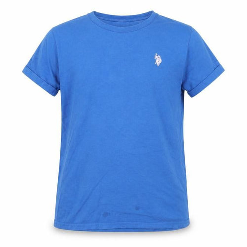 U.S. Polo Assn. Boys Blue Cotton Short Sleeve Logo T-Shirt Size 14 Years