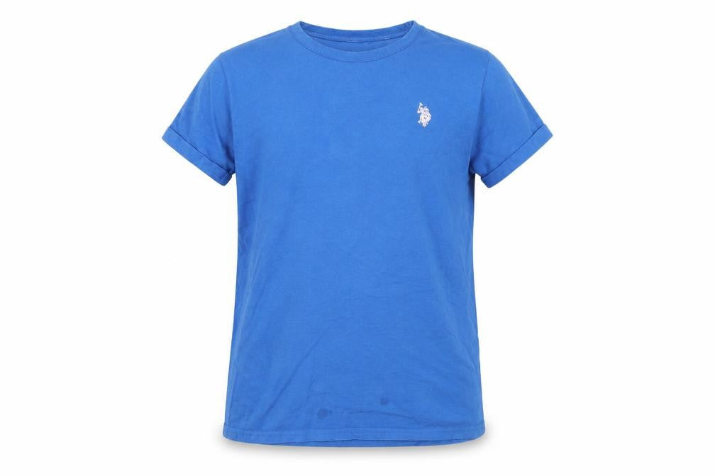 U.S. Polo Assn. Boys Blue Cotton Short Sleeve Logo T-Shirt Size 14 Years