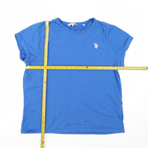U.S. Polo Assn. Boys Blue Cotton Short Sleeve Logo T-Shirt Size 14 Years