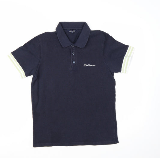 Ben Sherman Men's Blue Polo Shirt Size S 100% Cotton Casual Top