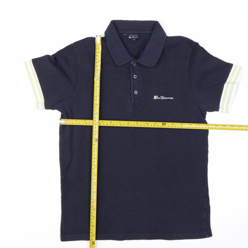 Ben Sherman Men's Blue Polo Shirt Size S 100% Cotton Casual Top