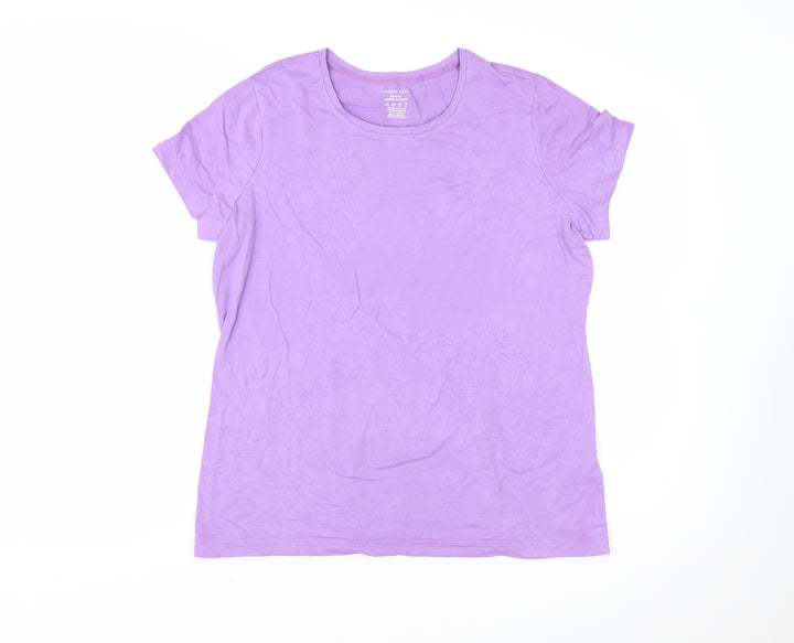 Lands' End Women's Purple Cotton Blend Classic T-Shirt XL