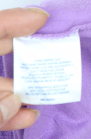 Lands' End Women's Purple Cotton Blend Classic T-Shirt XL