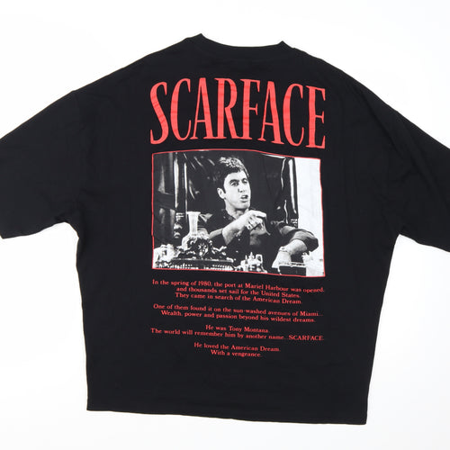 ASOS Design Women's Black Scarface T-Shirt 2XS Relaxed Fit