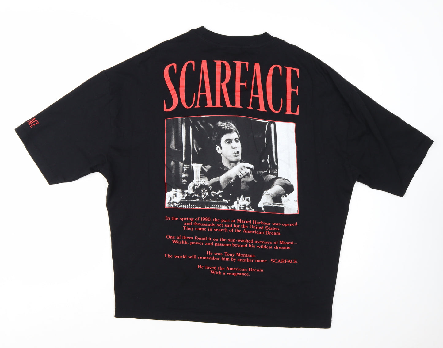 ASOS Design Women's Black Scarface T-Shirt 2XS Relaxed Fit