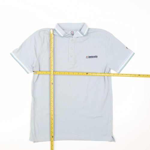 Lambretta Men's Blue Short Sleeve Polo Shirt Medium Cotton Retro Style