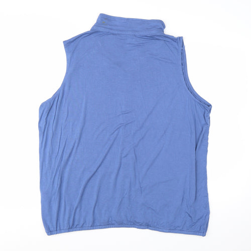 Bonmarché Women's Blue Sleeveless Collared Jersey Blouse Size 24