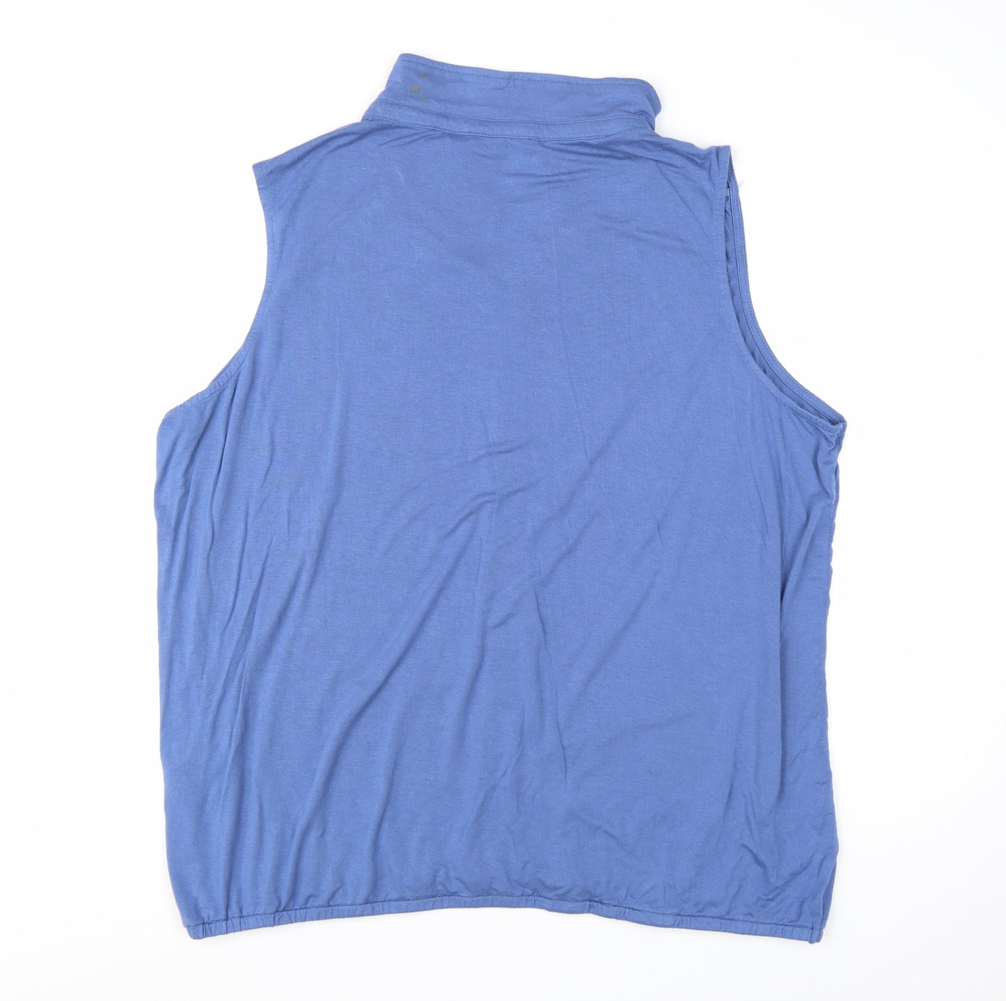 Bonmarché Women's Blue Sleeveless Collared Jersey Blouse Size 24
