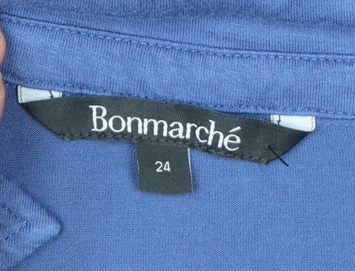 Bonmarché Women's Blue Sleeveless Collared Jersey Blouse Size 24