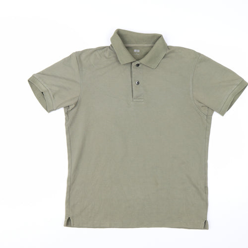 UNIQLO Mens Green Cotton Short Sleeve Polo Shirt Size S