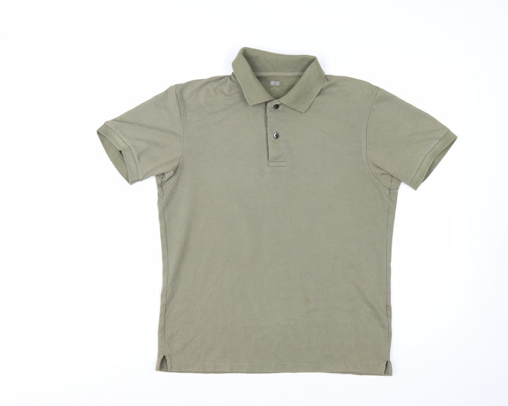 UNIQLO Mens Green Cotton Short Sleeve Polo Shirt Size S