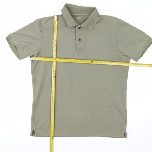 UNIQLO Mens Green Cotton Short Sleeve Polo Shirt Size S