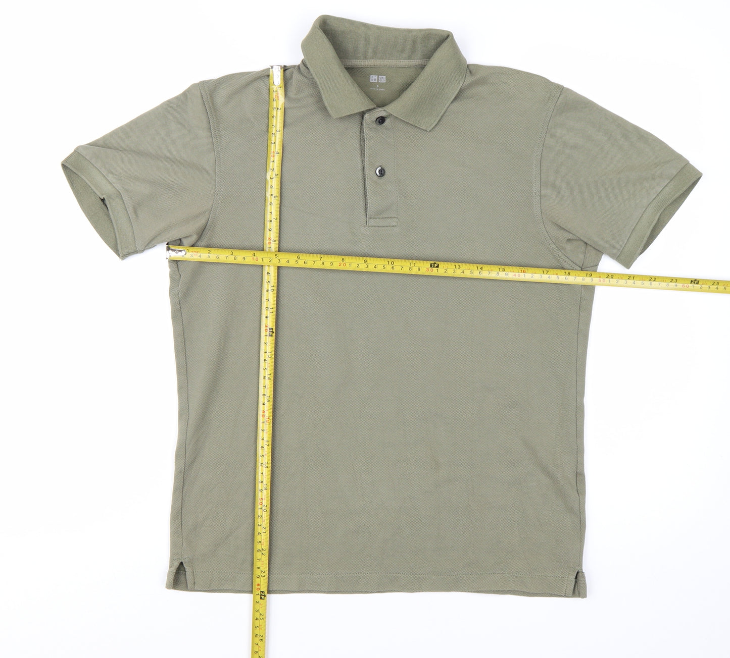 UNIQLO Mens Green Cotton Short Sleeve Polo Shirt Size S