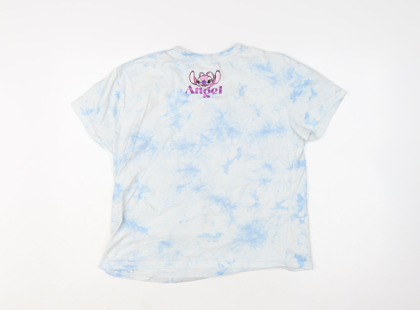 Disney Stitch Angel Tie-Dye Girls Blue T-Shirt by Primark 12-13 Years