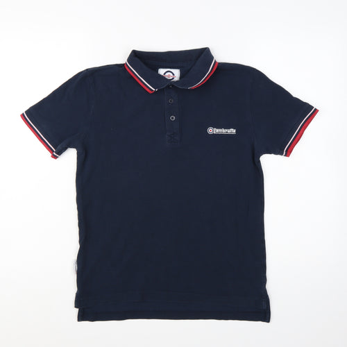 Lambretta Men's Blue Small Polo Shirt Cotton Button Down