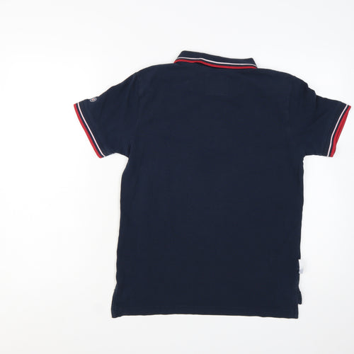 Lambretta Men's Blue Small Polo Shirt Cotton Button Down