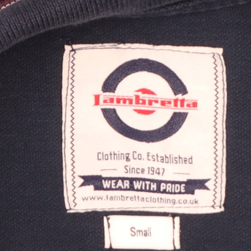 Lambretta Men's Blue Small Polo Shirt Cotton Button Down