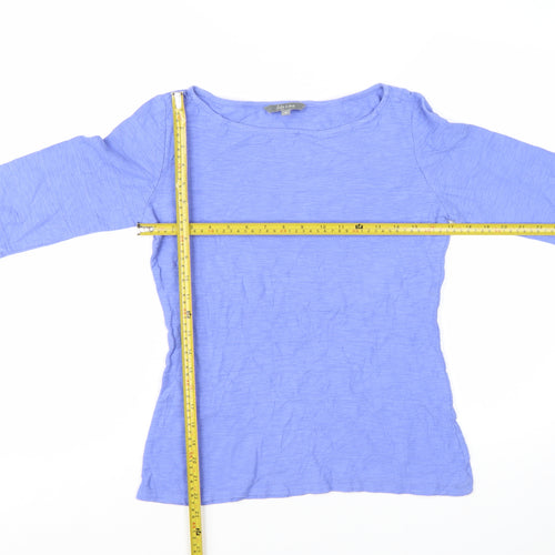 Lily & Me Women's Blue Cotton 3/4 Sleeve Boat Neck T-Shirt Size 8