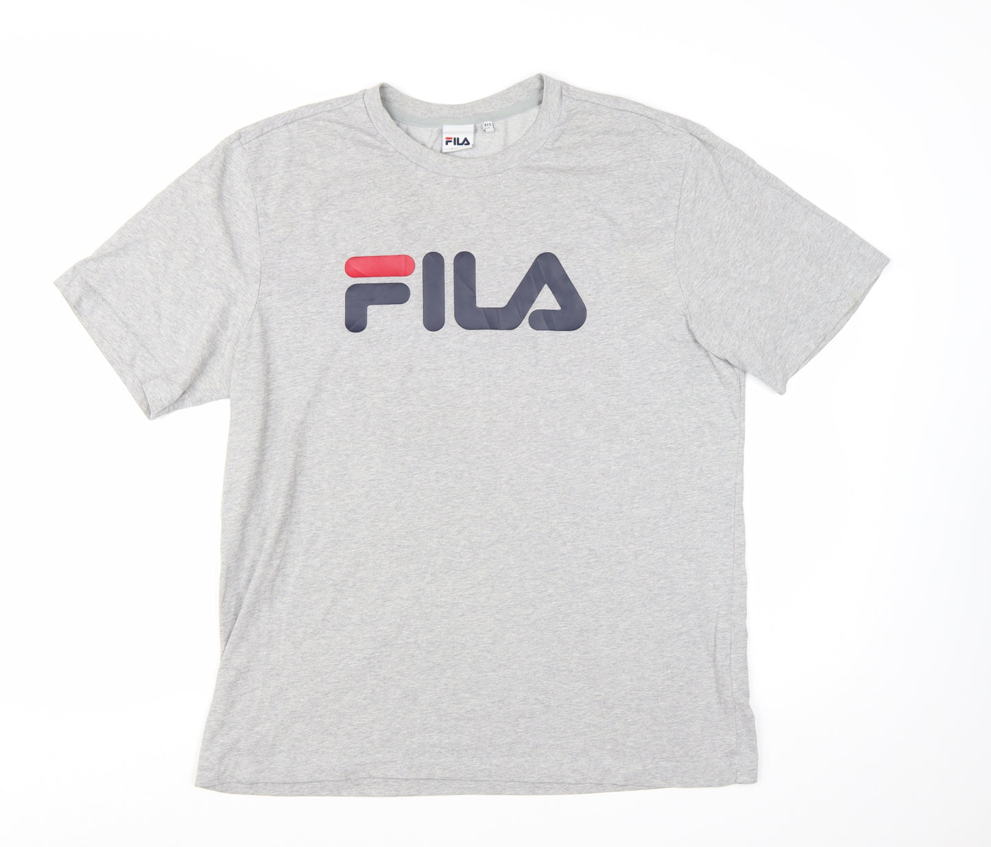 Fila Men's Grey Regular Fit Crew Neck Graphic T-Shirt XL