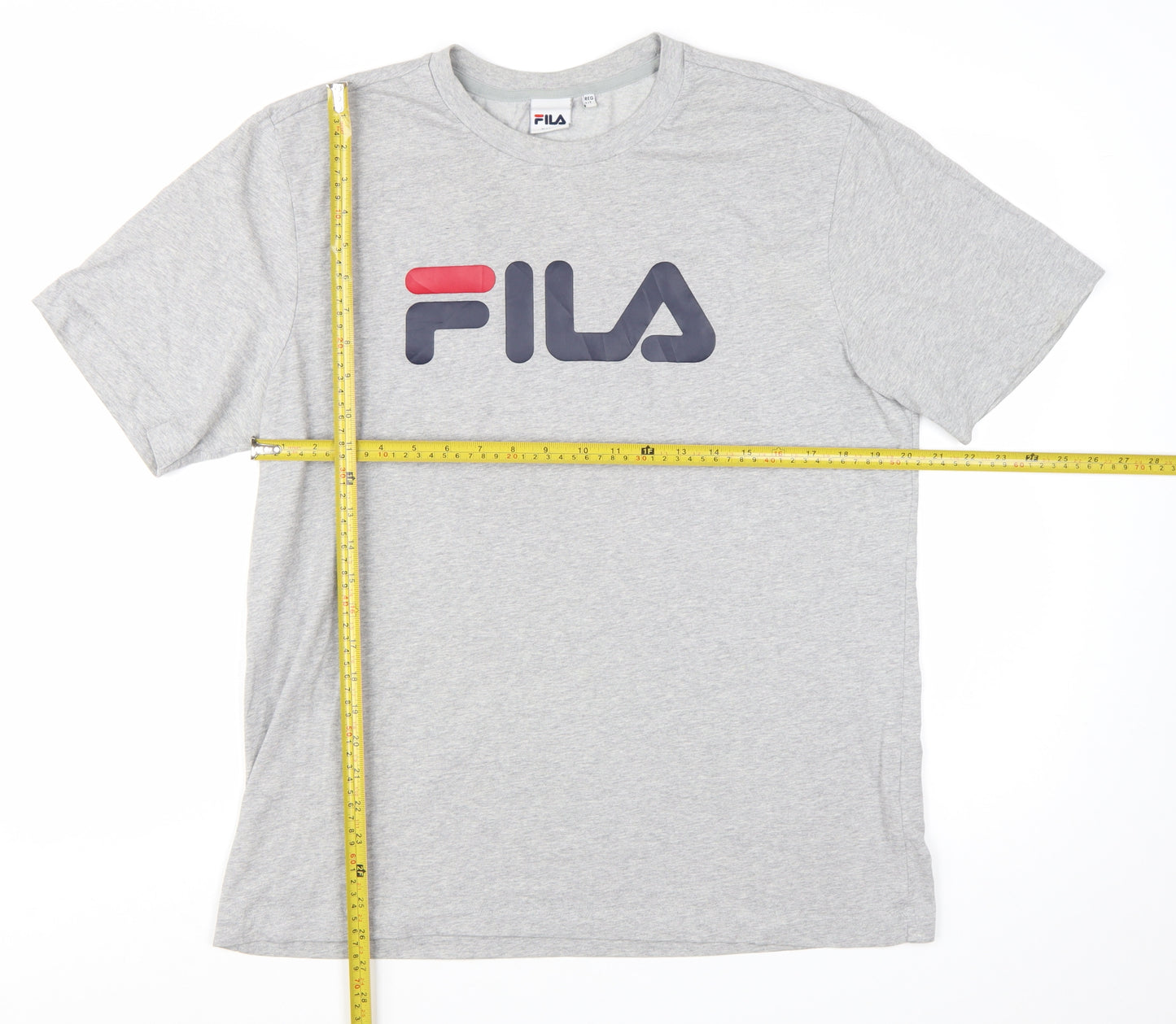 Fila Men's Grey Regular Fit Crew Neck Graphic T-Shirt XL