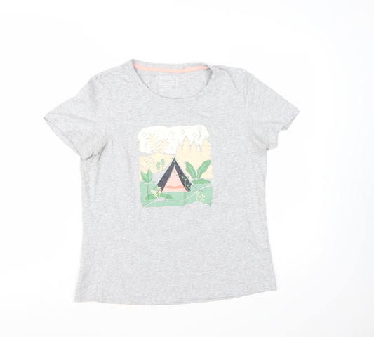 Mountain Warehouse Womens Grey Cotton T-Shirt UK 14 Outdoor