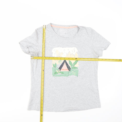 Mountain Warehouse Womens Grey Cotton T-Shirt UK 14 Outdoor
