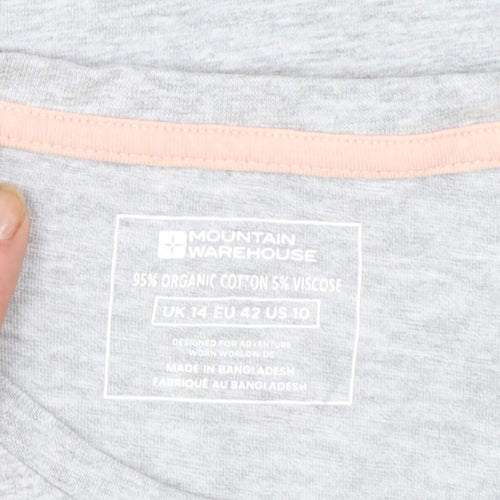 Mountain Warehouse Womens Grey Cotton T-Shirt UK 14 Outdoor