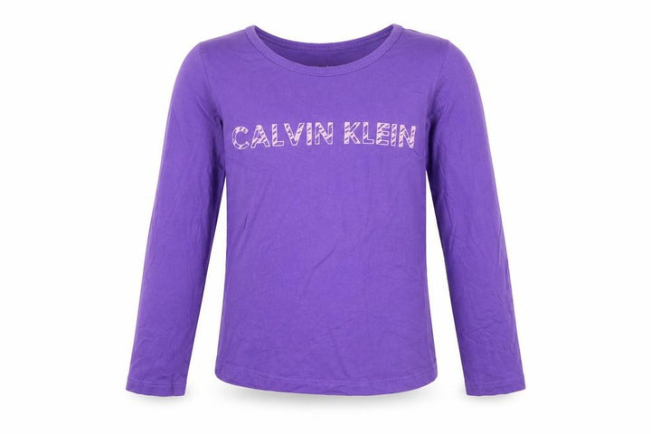 Calvin Klein Girls Purple Long Sleeve Cotton T-Shirt Size 8-10 Years