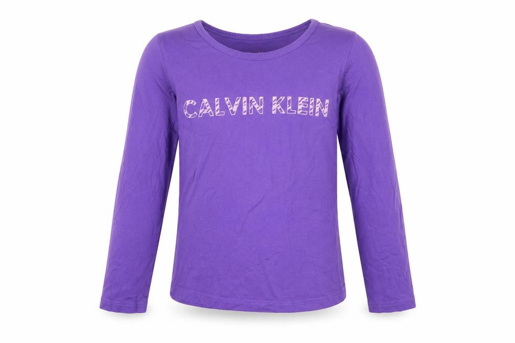 Calvin Klein Girls Purple Long Sleeve Cotton T-Shirt Size 8-10 Years