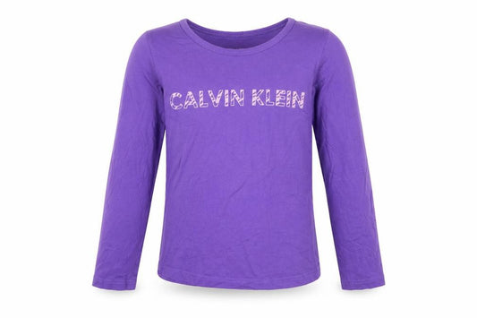 Calvin Klein Girls Purple Long Sleeve Cotton T-Shirt Size 8-10 Years